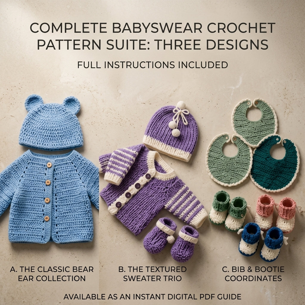 Bear Ears Baby Cardigan Bear Ears v4 | Crochet Pattern PDF