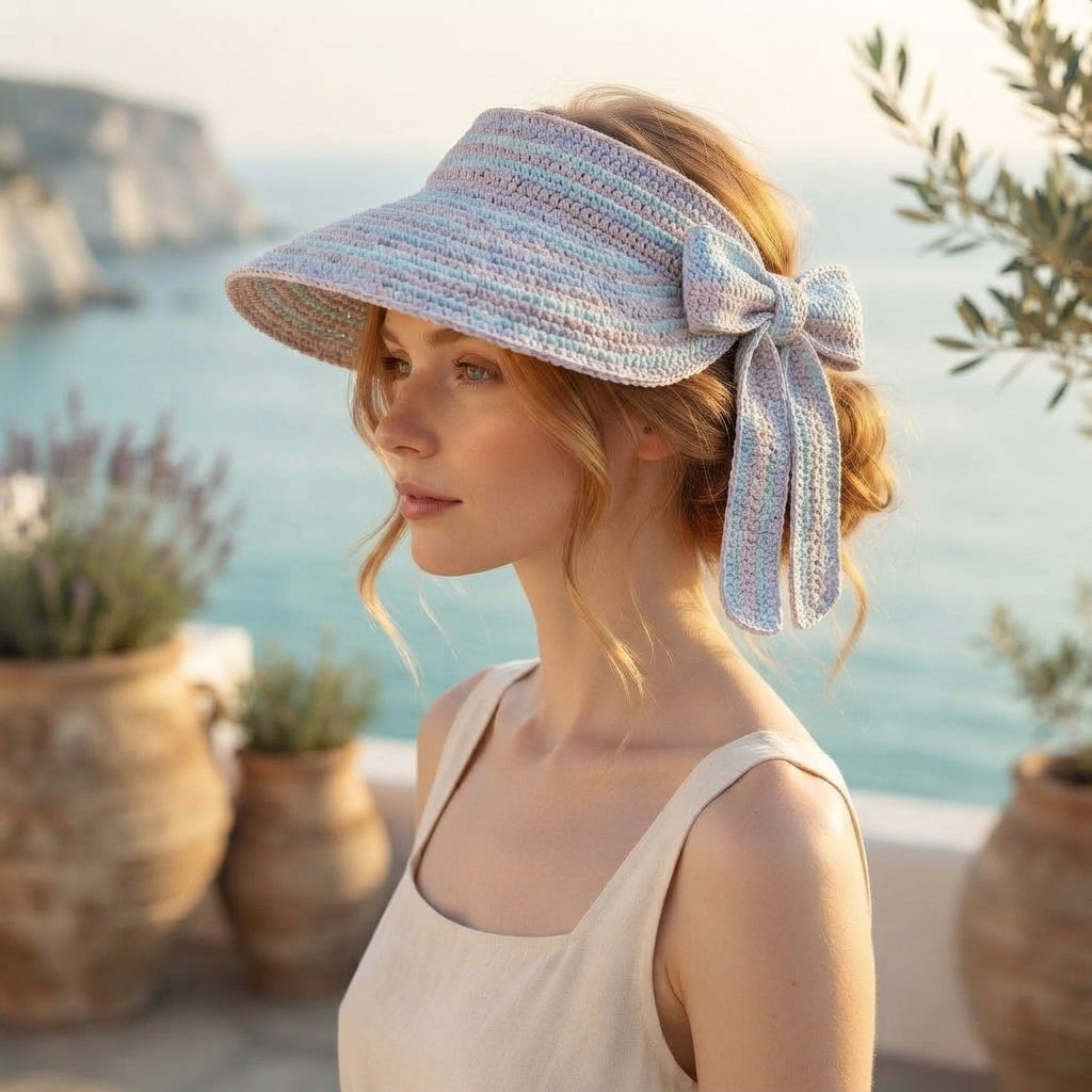 Modern Sun Visor | Crochet Hat Pattern PDF — Design 7