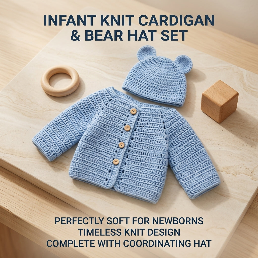 Bear Ears Baby Cardigan Bear Ears v4 | Crochet Pattern PDF