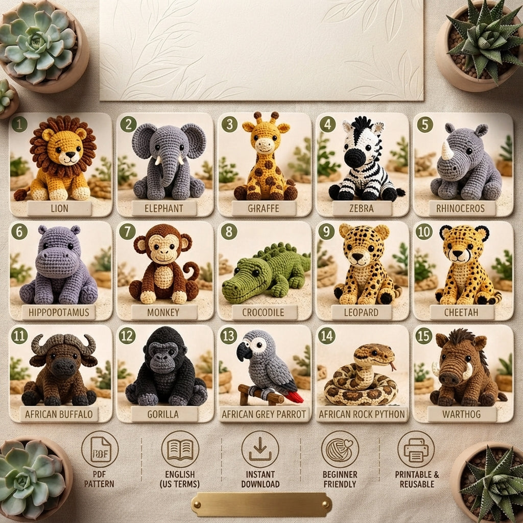 Ultimate Crochet Animal Bundle | 15+ PDF Patterns