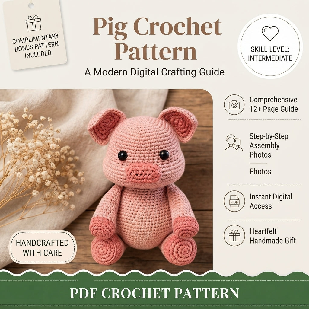Handmade Amigurumi Pig | Crochet PDF Pattern