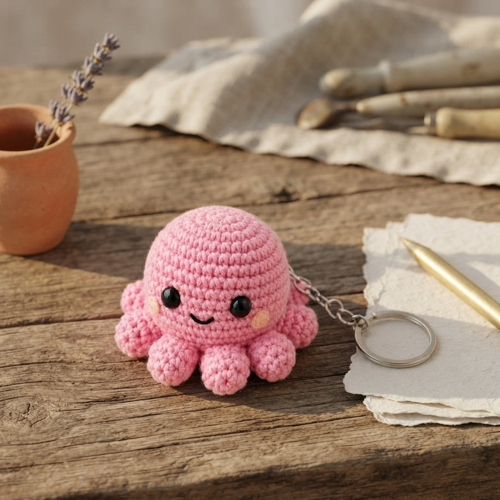 Cute Bag Charm Keyring | Amigurumi PDF Guide — Design 3