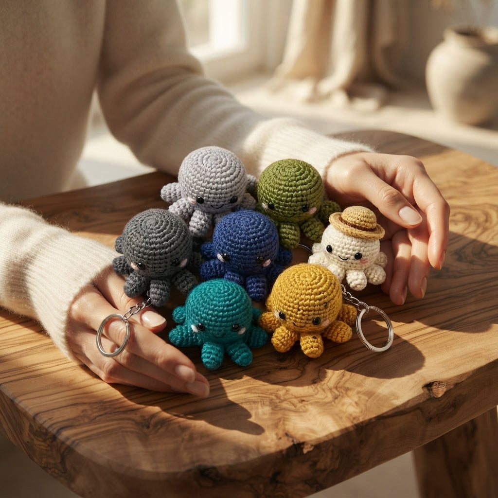Cute Bag Charm Keyring | Amigurumi PDF Guide — Design 3
