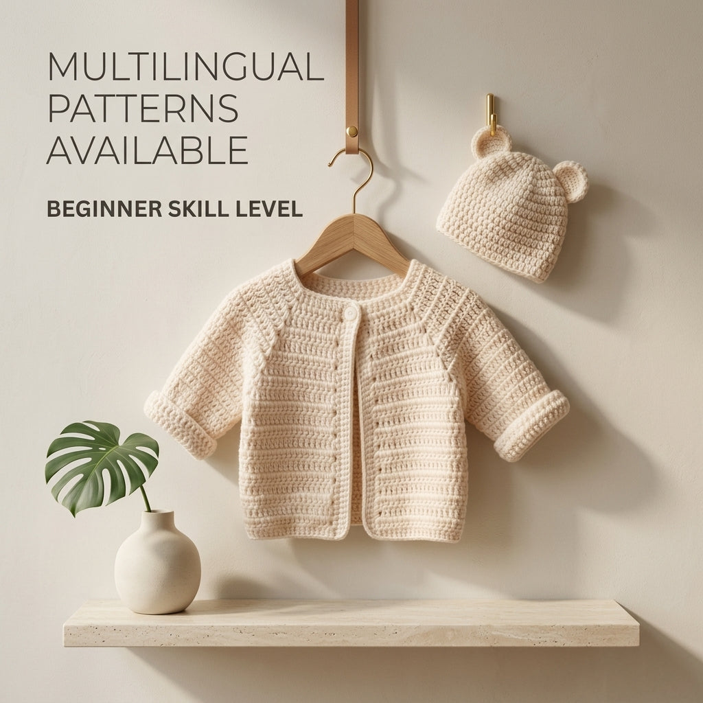 Bear Ears Baby Cardigan Bear Ears v2 | Crochet Pattern PDF