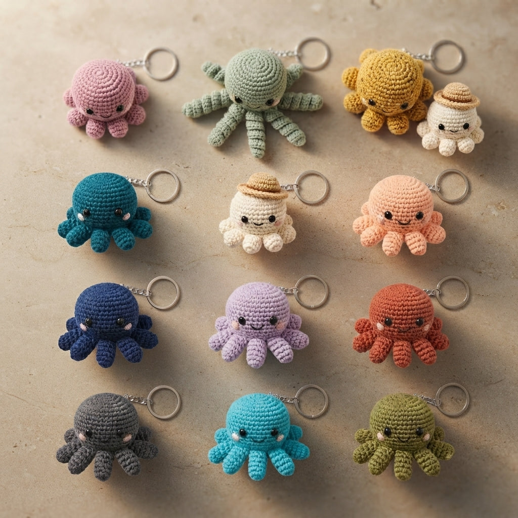 Cute Bag Charm Keyring | Amigurumi PDF Guide — Design 3