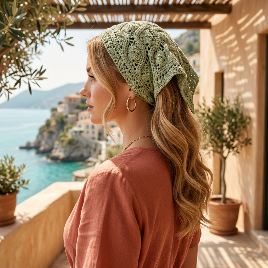 Beginner Flower Headscarf | Crochet Pattern PDF