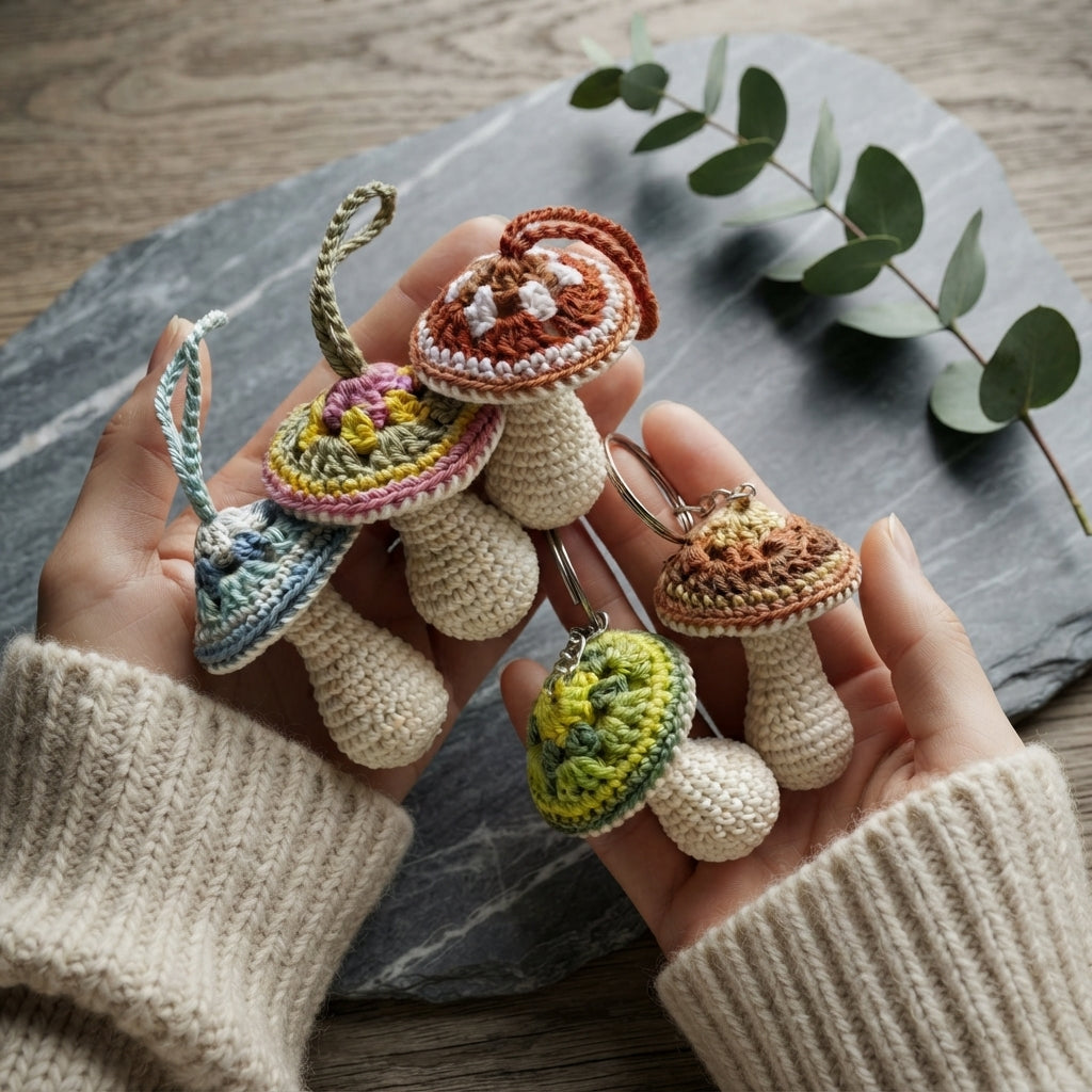Tiny Mushroom Charm | Crochet Pattern Download