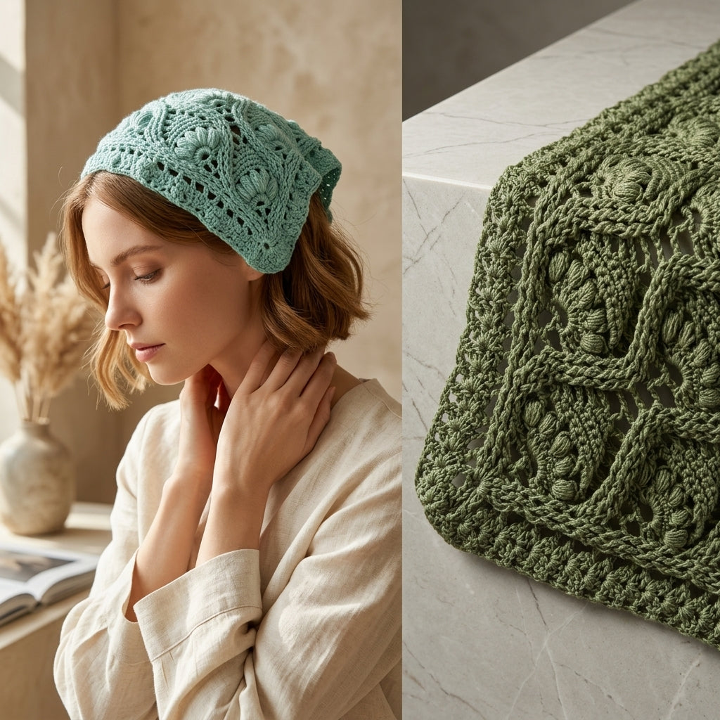 Beginner Flower Headscarf | Crochet Pattern PDF
