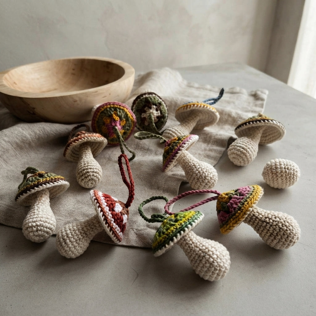 Tiny Mushroom Charm | Crochet Pattern Download