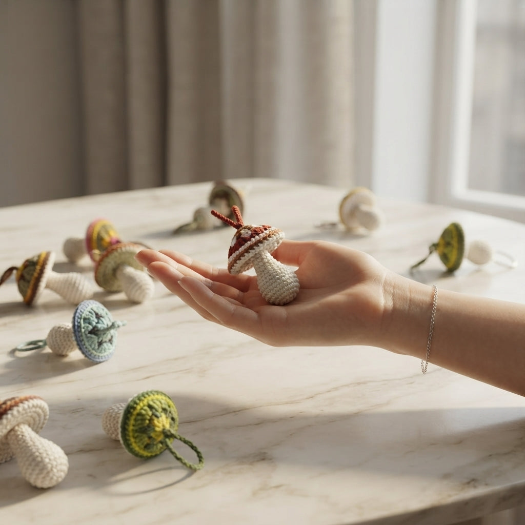 Tiny Mushroom Charm | Crochet Pattern Download