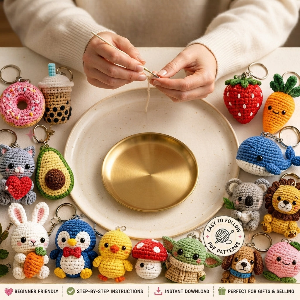 Mega 300 Crochet Keychain Patterns | PDF Bundle