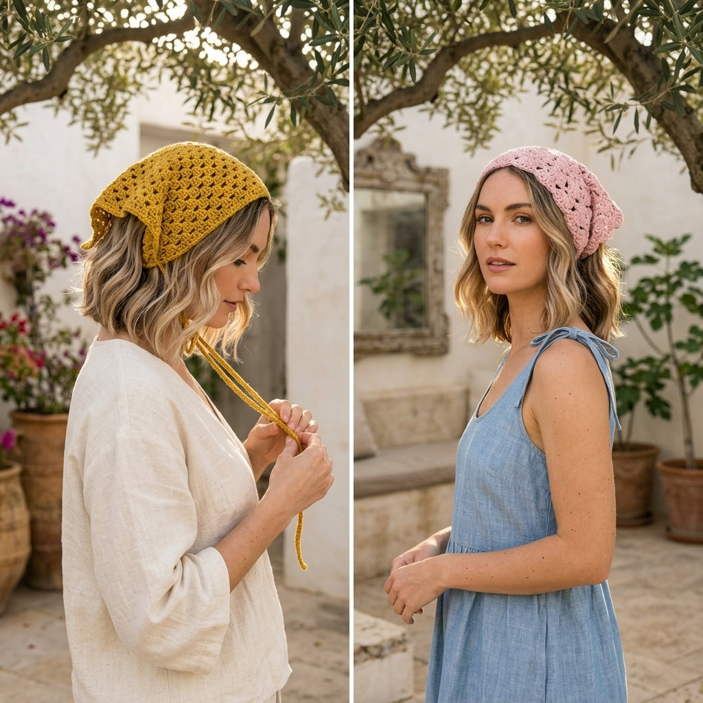 5-in-1 Boho Head Scarf Bundle | Crochet Pattern PDF