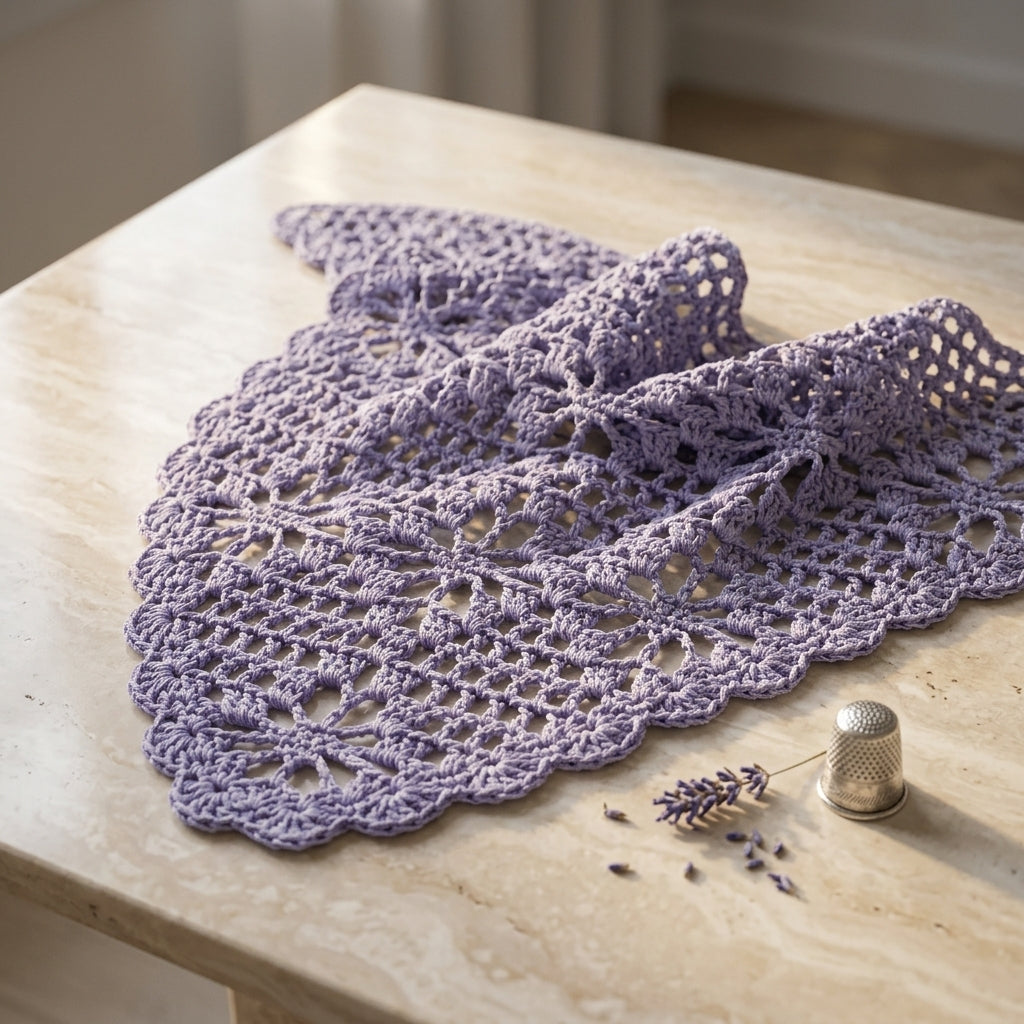 Floral Diamond Mesh Bandana | Crochet Pattern PDF