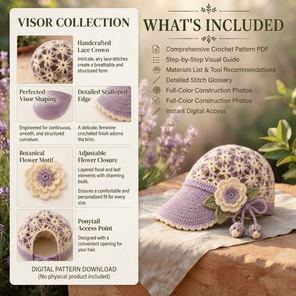Pretty Ponytail Visor | Crochet Summer Pattern