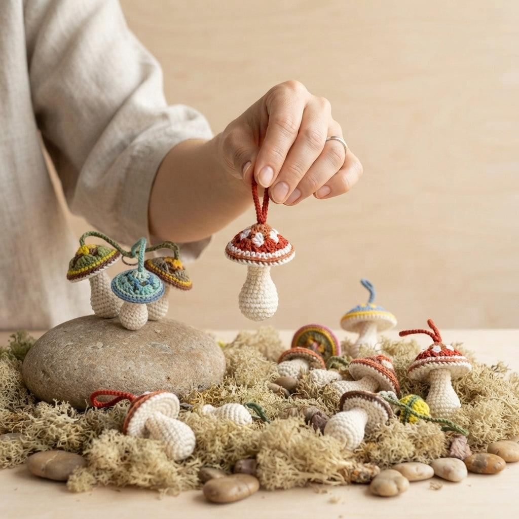 Tiny Mushroom Charm | Crochet Pattern Download