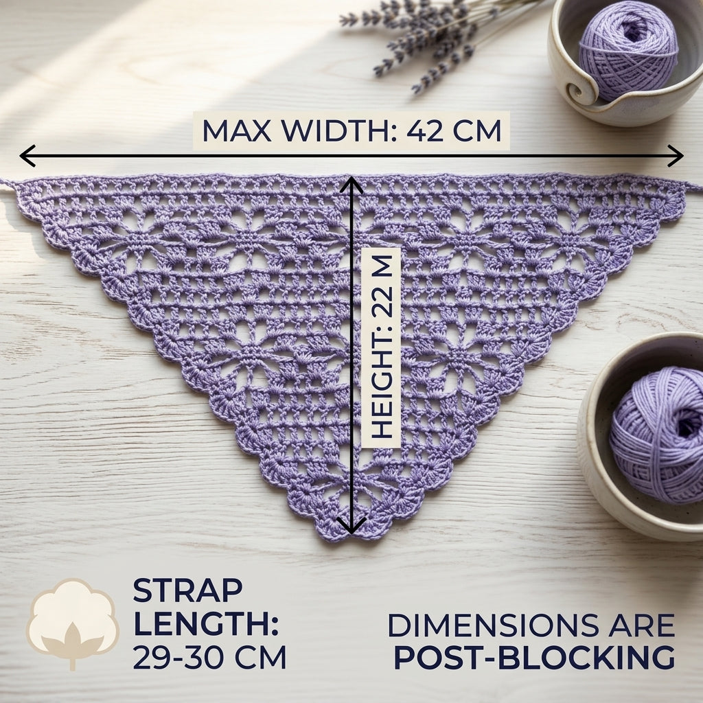 Floral Diamond Mesh Bandana | Crochet Pattern PDF