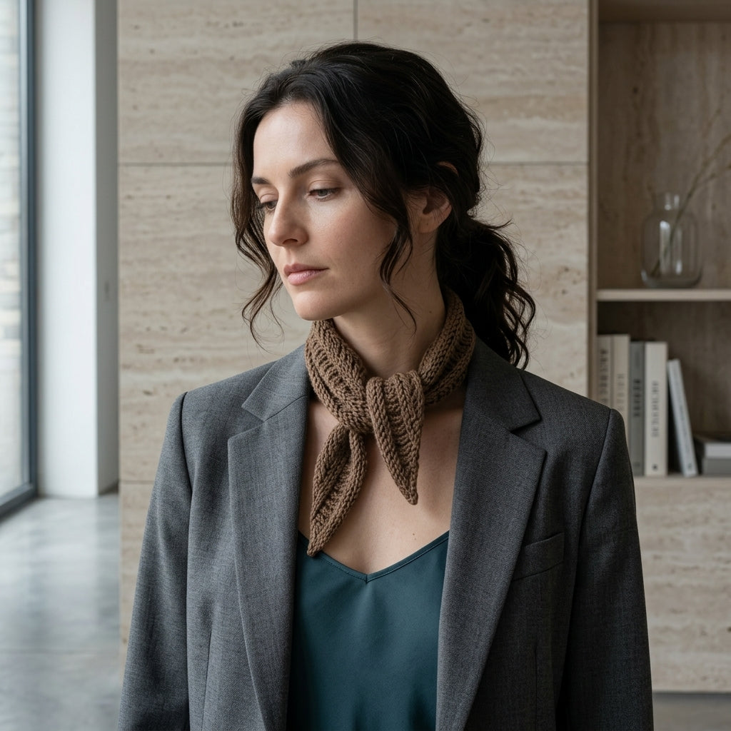 Small Knit Bandana Scarf | Beginner Knitting Pattern PDF