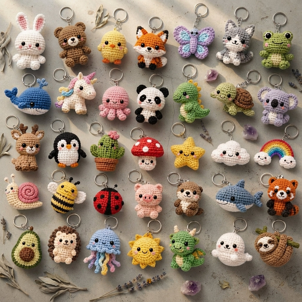 Mega 200 Crochet Keychain Patterns | PDF Bundle