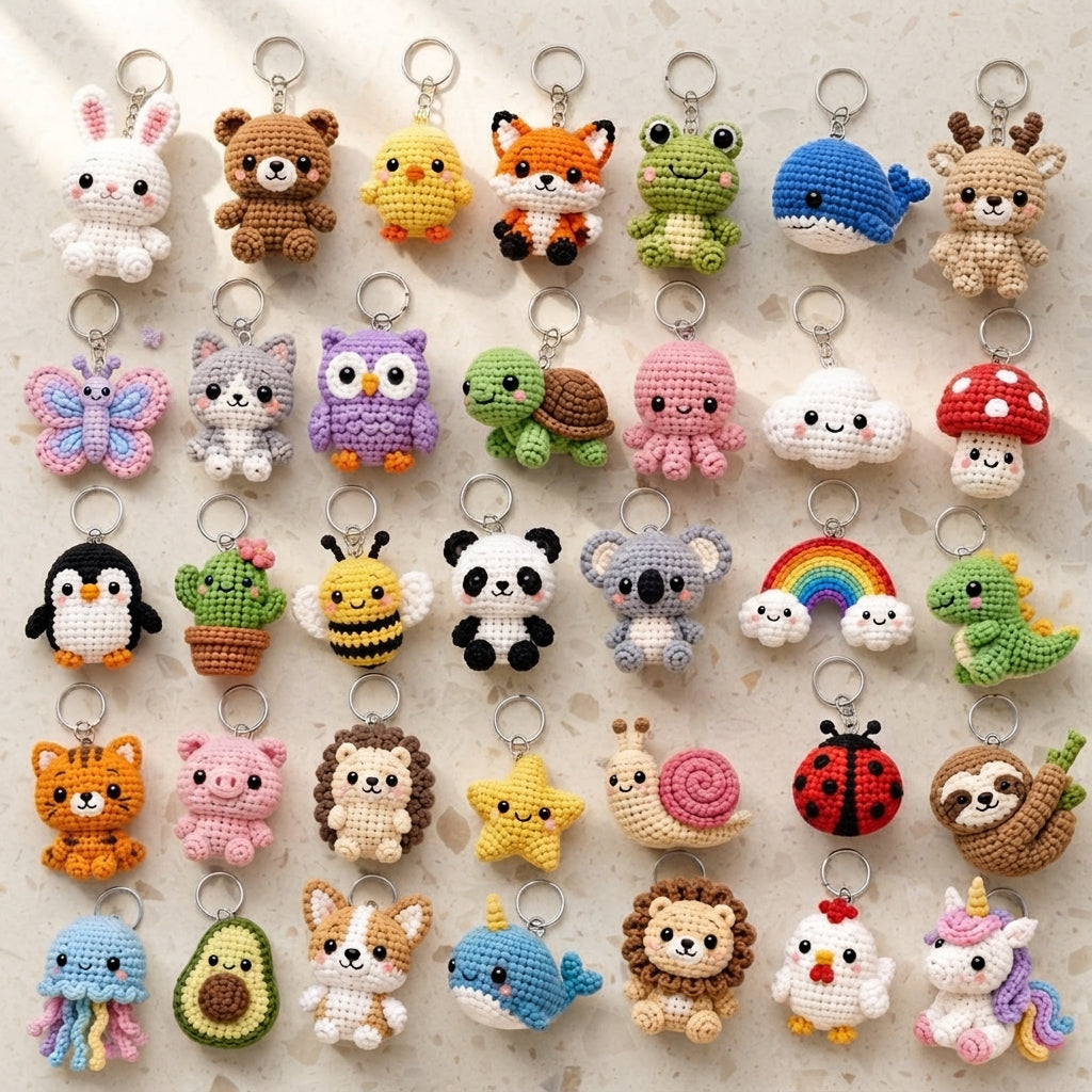 Mega 200 Crochet Keychain Patterns | PDF Bundle