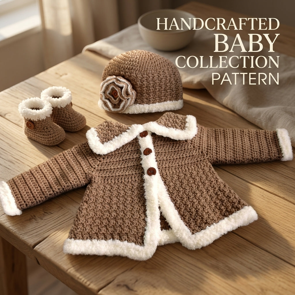 Sweater Bootie Hat Baby Sweater | Crochet Pattern PDF