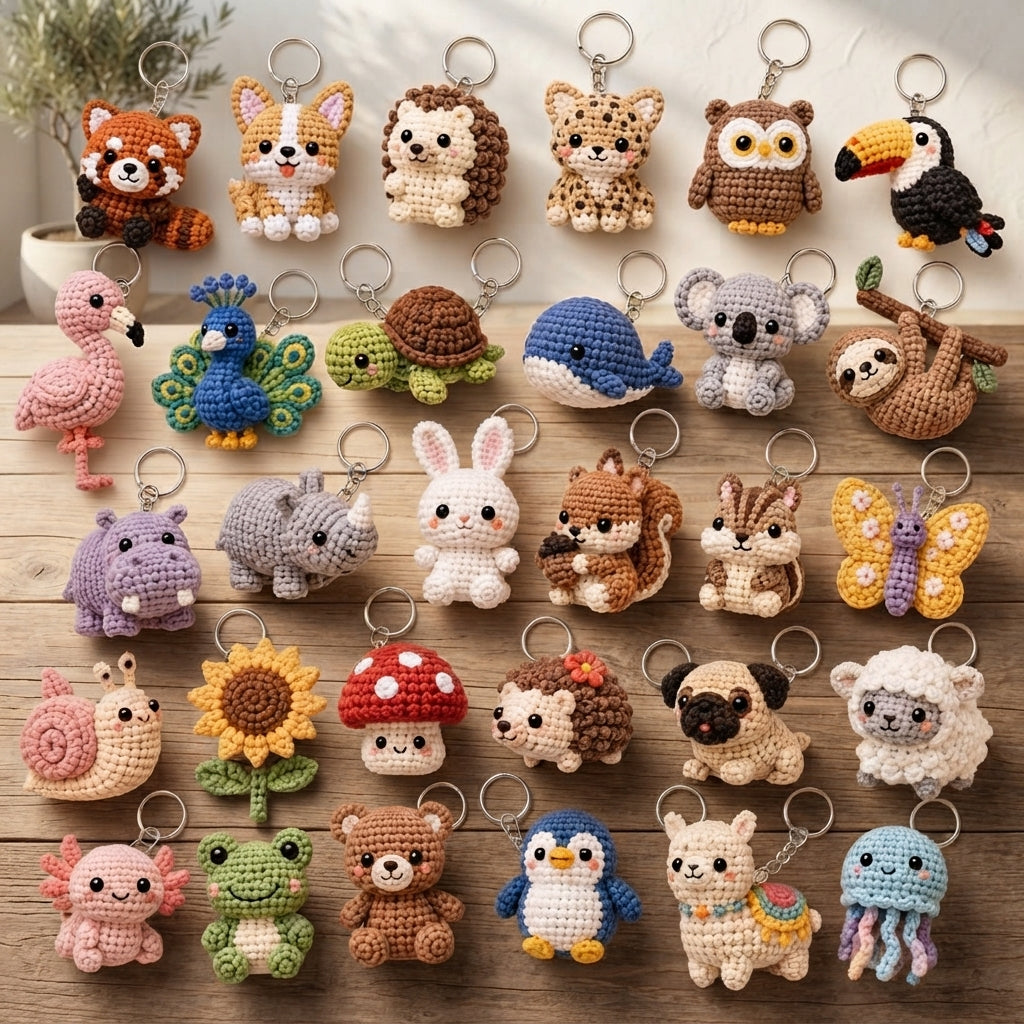 Mega 200 Crochet Keychain Patterns | PDF Bundle