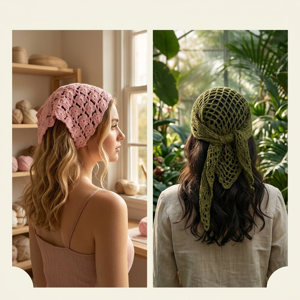 5-in-1 Boho Head Scarf Bundle | Crochet Pattern PDF