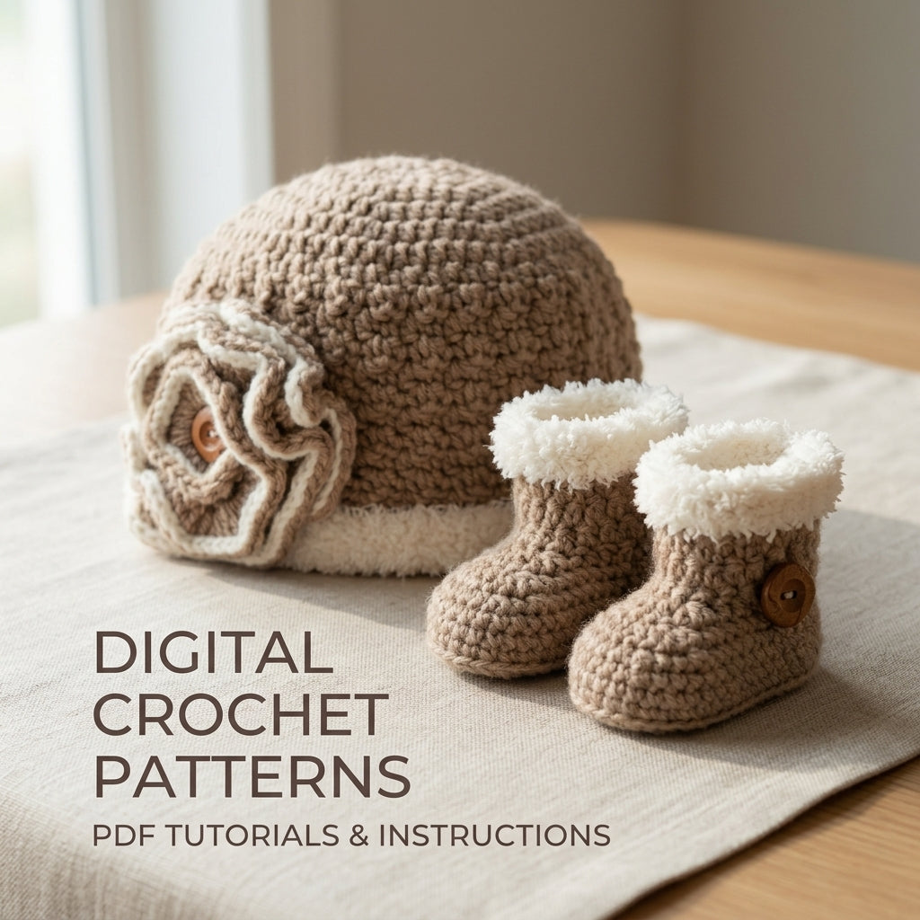 Sweater Bootie Hat Baby Sweater | Crochet Pattern PDF