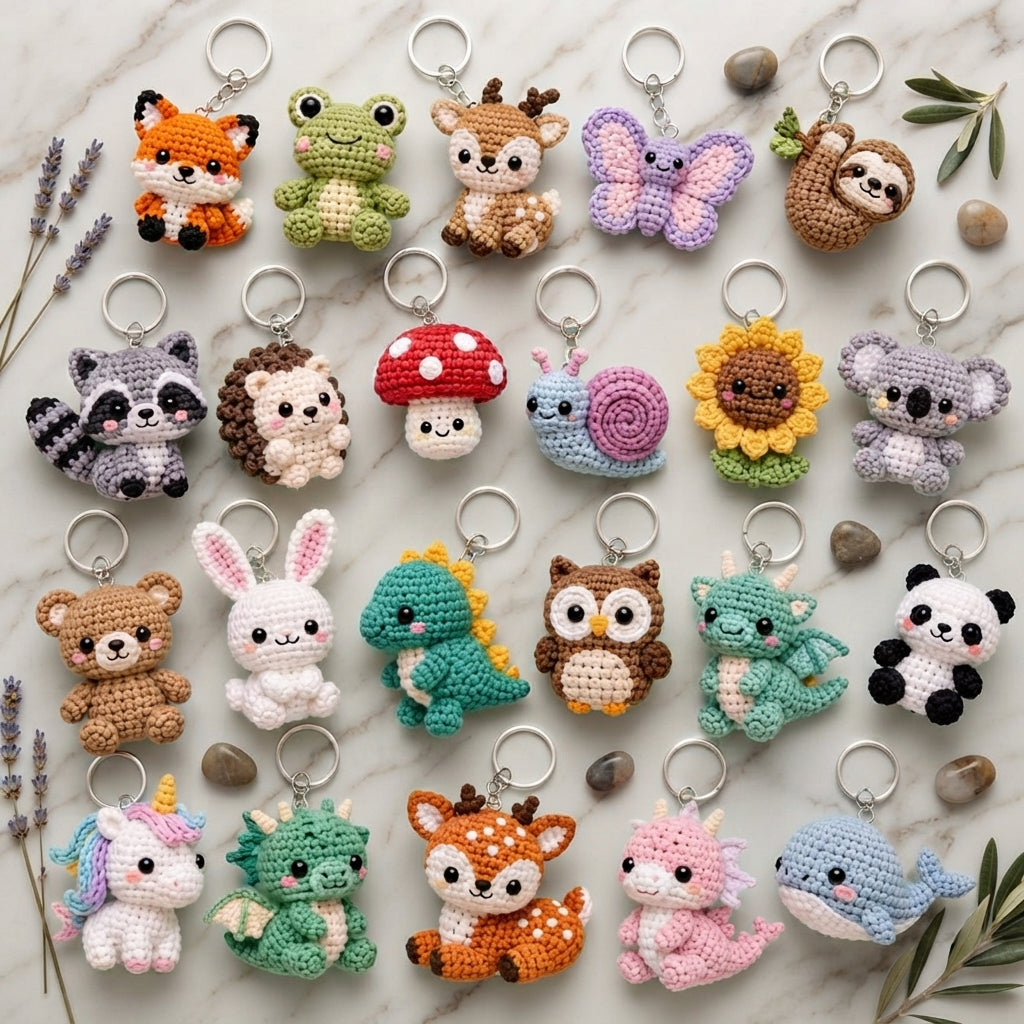 Mega 200 Crochet Keychain Patterns | PDF Bundle