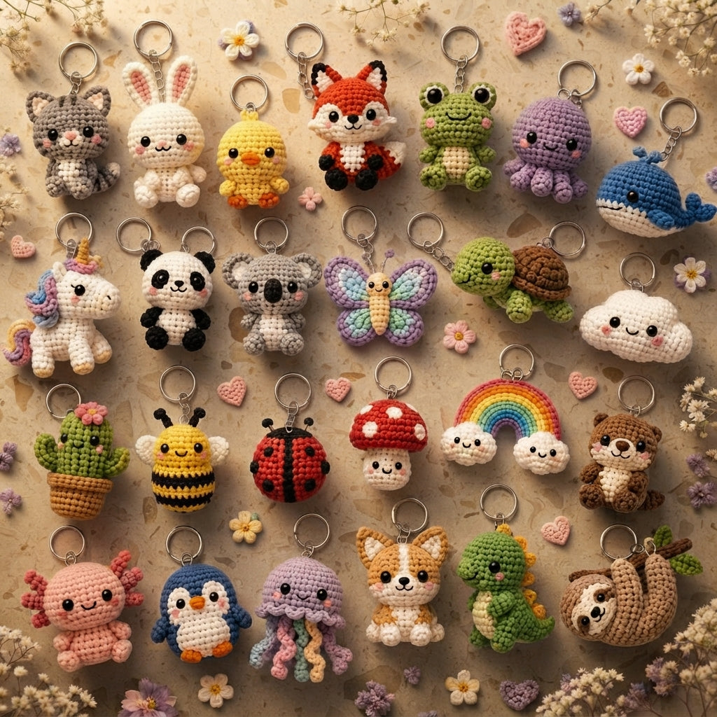 Mega 200 Crochet Keychain Patterns | PDF Bundle
