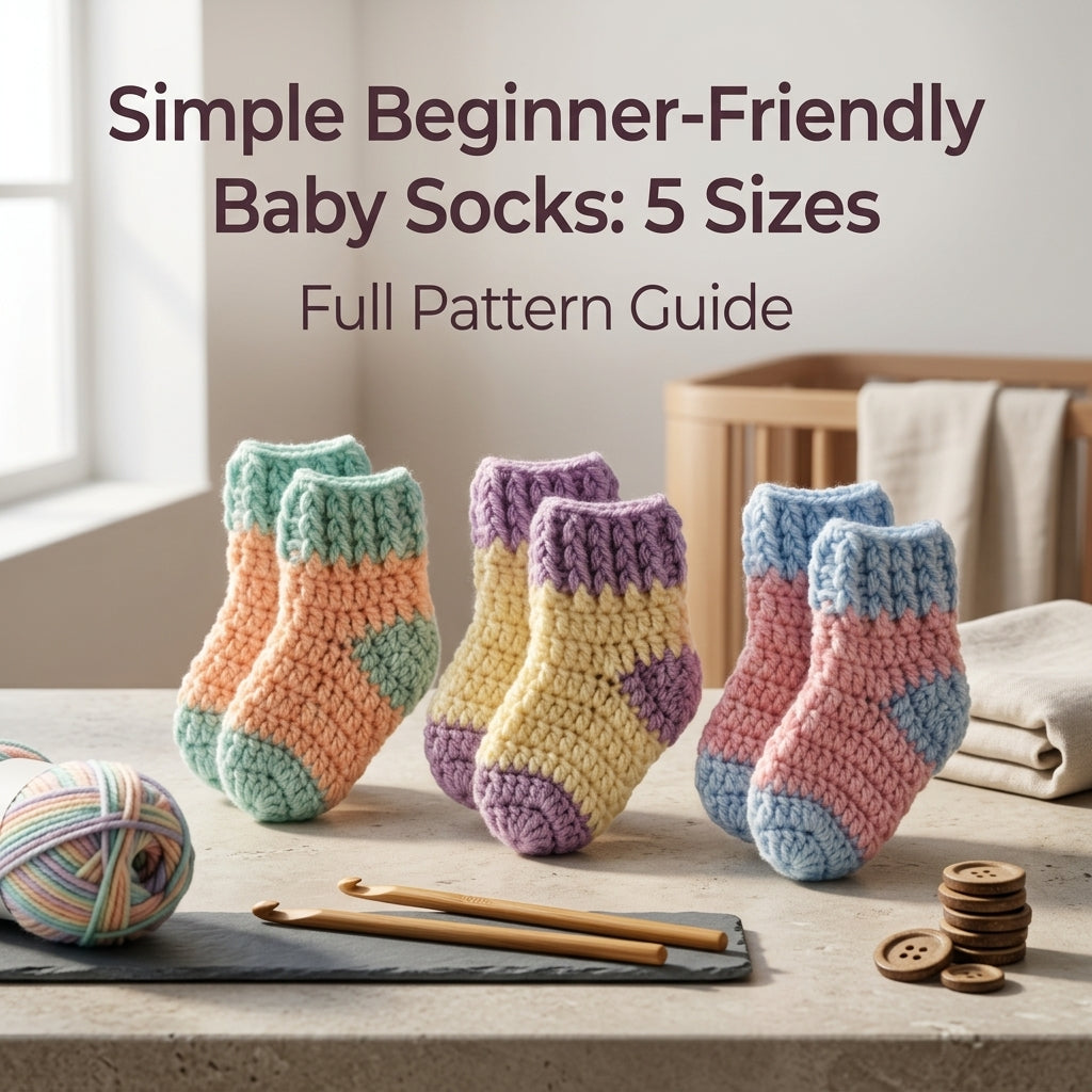 Socks Beginner Socks Baby Crochet Pattern | Crochet Pattern PDF