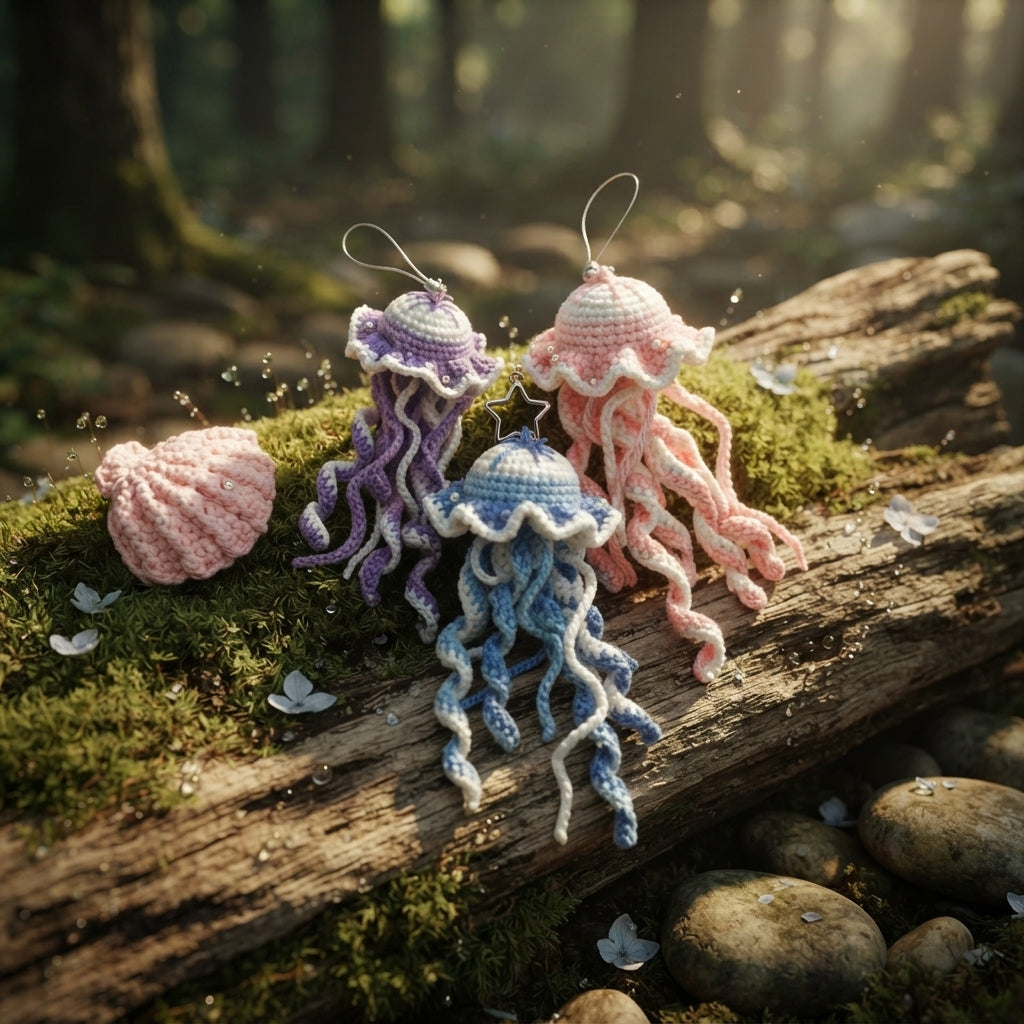 Whimsical Jellyfish Keychain | PDF Crochet Guide — Design 2
