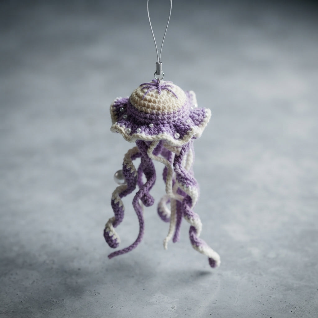 Whimsical Jellyfish Keychain | PDF Crochet Guide — Design 2