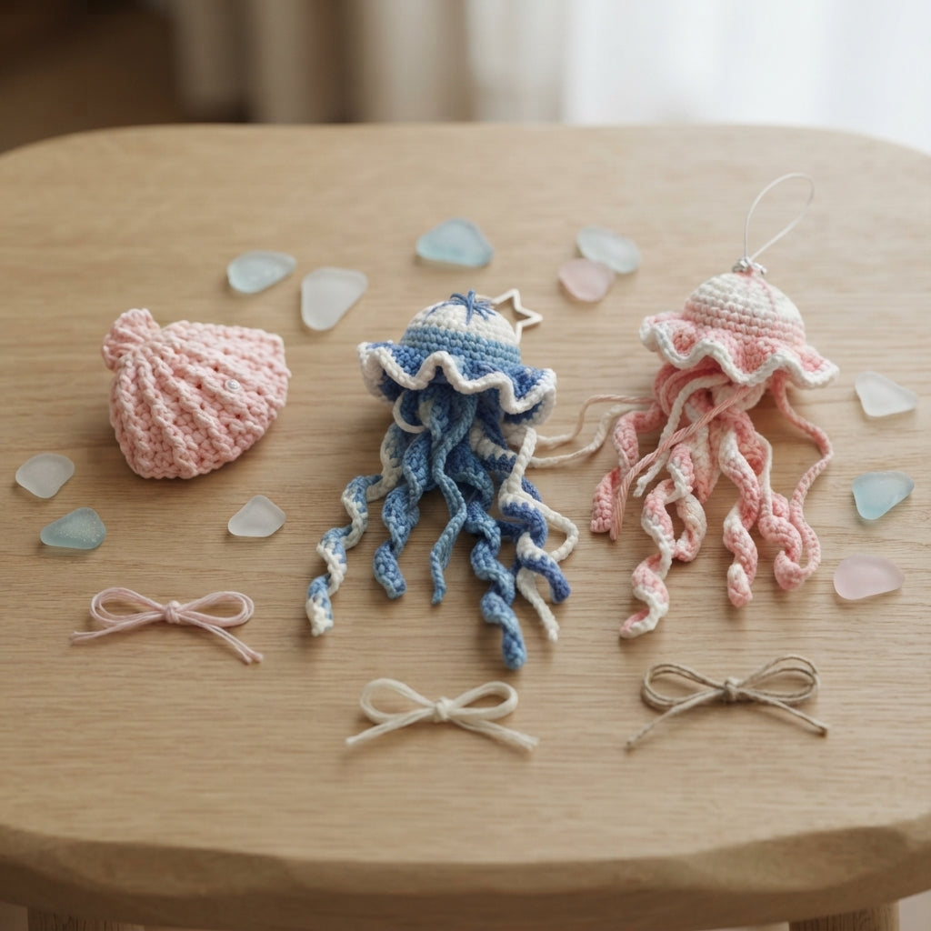 Whimsical Jellyfish Keychain | PDF Crochet Guide — Design 2