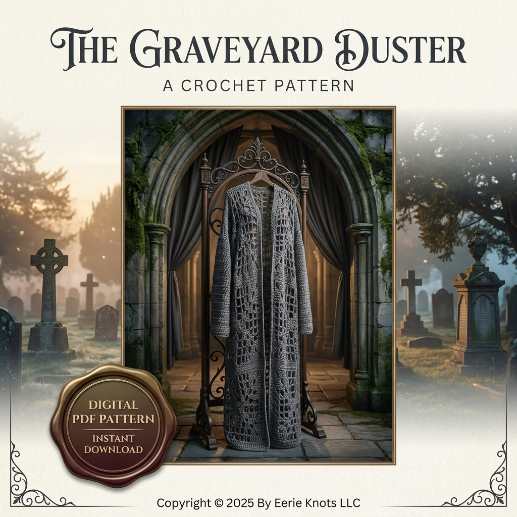 Graveyard Duster Goth Scarf | Crochet Pattern PDF