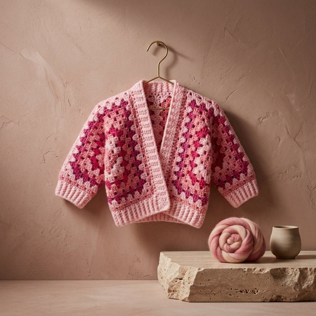 Granny Square Baby Cardigan Granny Square v2 | Crochet Pattern PDF