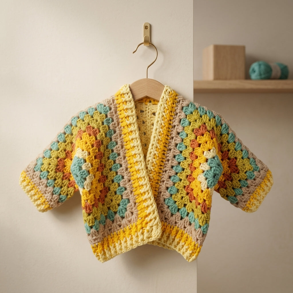 Granny Square Baby Cardigan Granny Square v2 | Crochet Pattern PDF