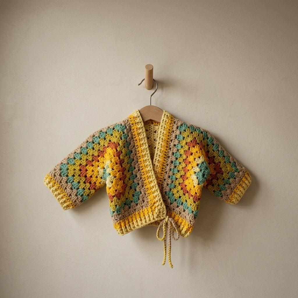 Granny Square Baby Cardigan Granny Square v2 | Crochet Pattern PDF