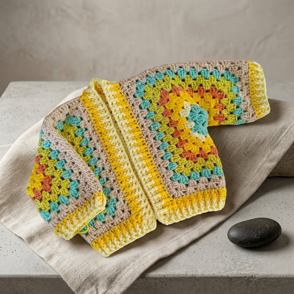 Granny Square Baby Cardigan Granny Square v2 | Crochet Pattern PDF