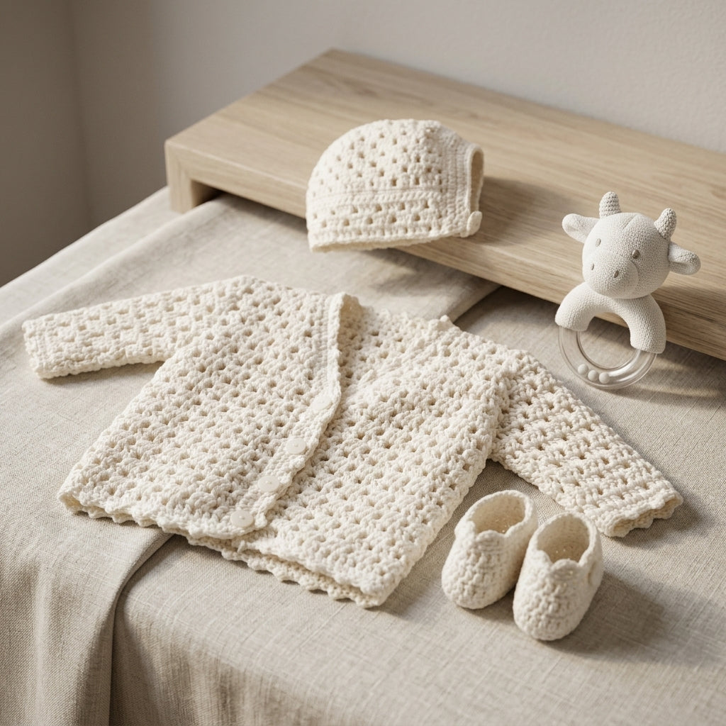 Set Newborn Hat Baby Booties | Crochet Pattern PDF