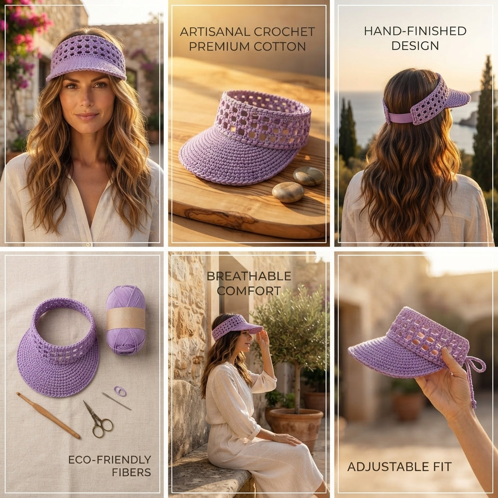 Stylish Sun Visor | Handmade Crochet PDF