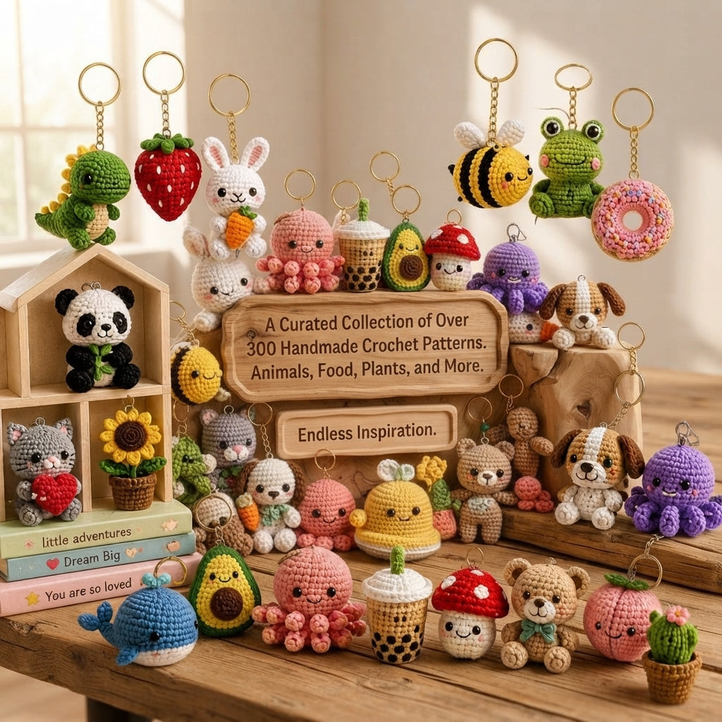 Mega 300 Crochet Keychain Patterns | PDF Bundle