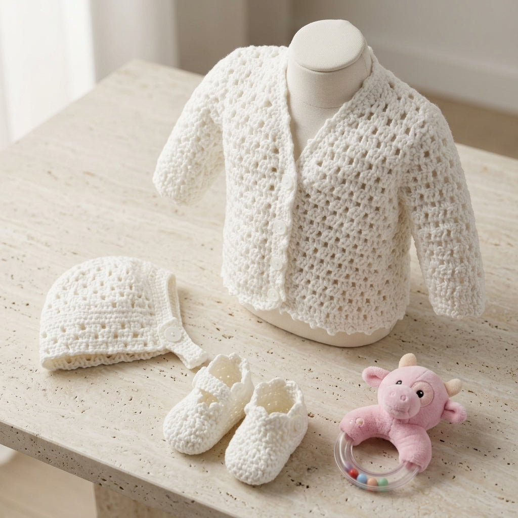Set Newborn Hat Baby Booties | Crochet Pattern PDF