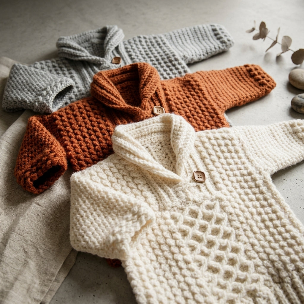 Textured Baby Sweater | Crochet Pattern PDF