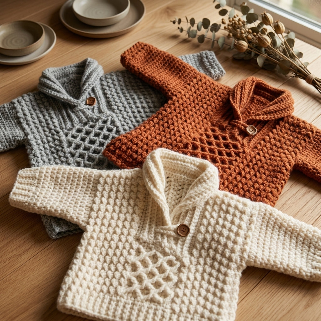 Textured Baby Sweater | Crochet Pattern PDF