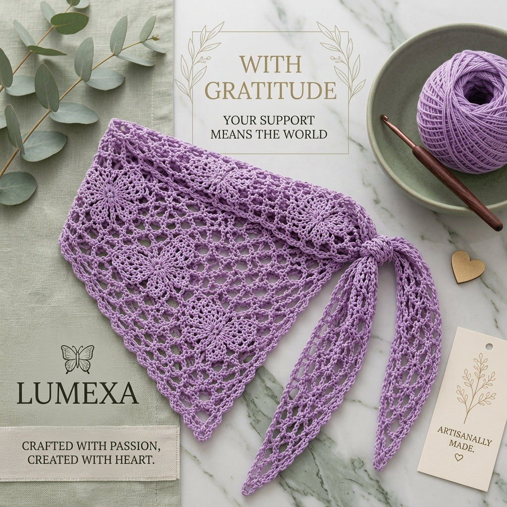 Butterfly Lace Bandana | Crochet Pattern PDF