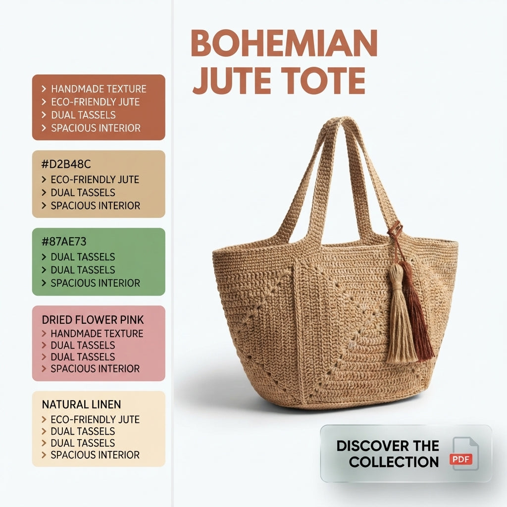 Granny Square Purse Tote | Crochet Pattern PDF