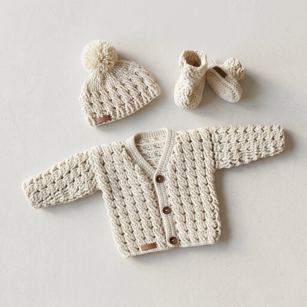 Caleb Cardigan Hat Baby Cardigan | Crochet Pattern PDF