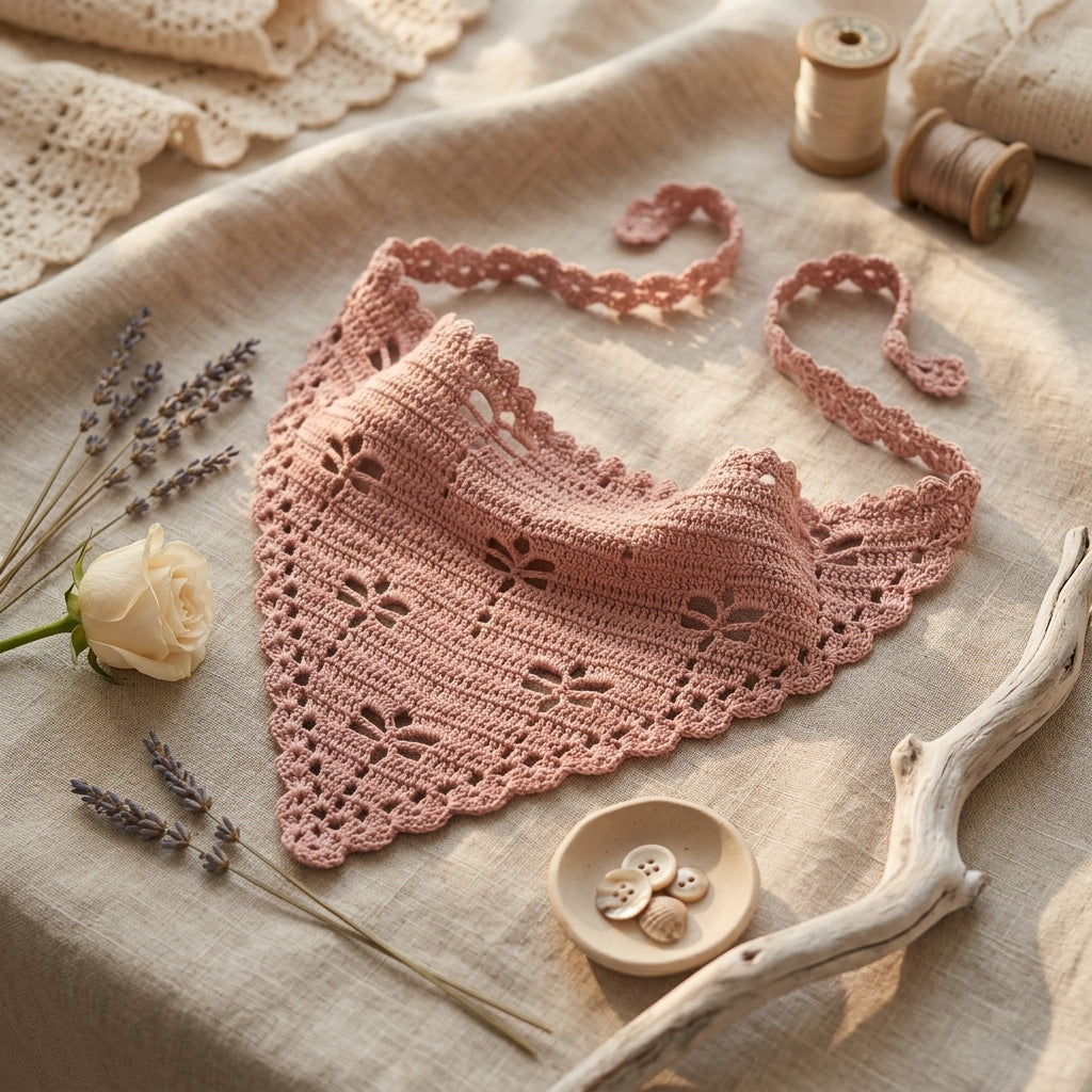 Cottagecore Boho Head Scarf | Beginner Crochet Pattern PDF