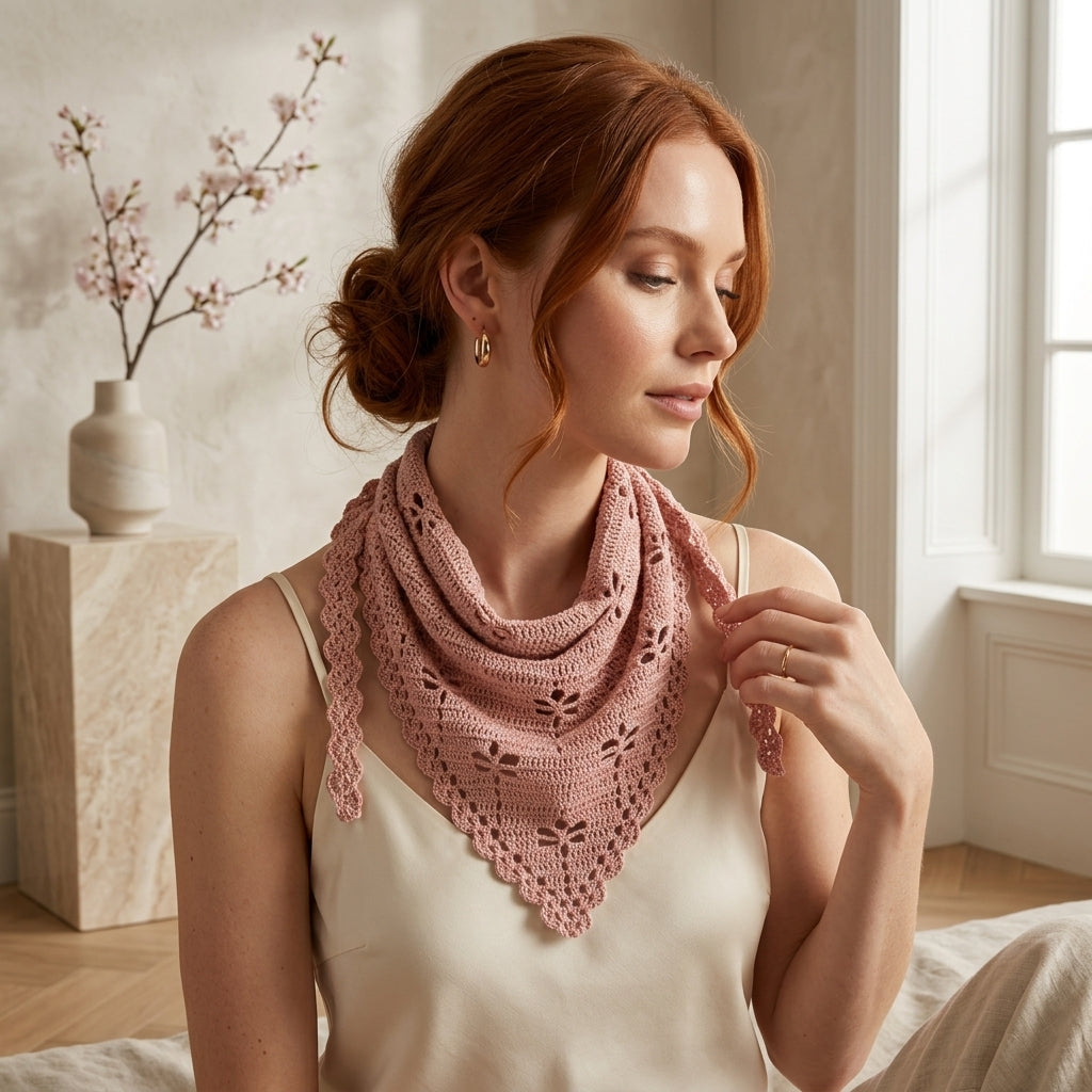 Cottagecore Boho Head Scarf | Beginner Crochet Pattern PDF