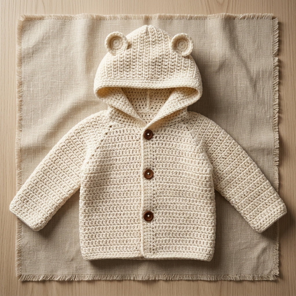 Bear Ears Baby Hoodie Bear Ears v2 | Crochet Pattern PDF